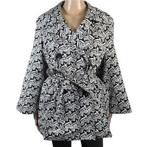 Style & Co double breasted black & white pea coat
